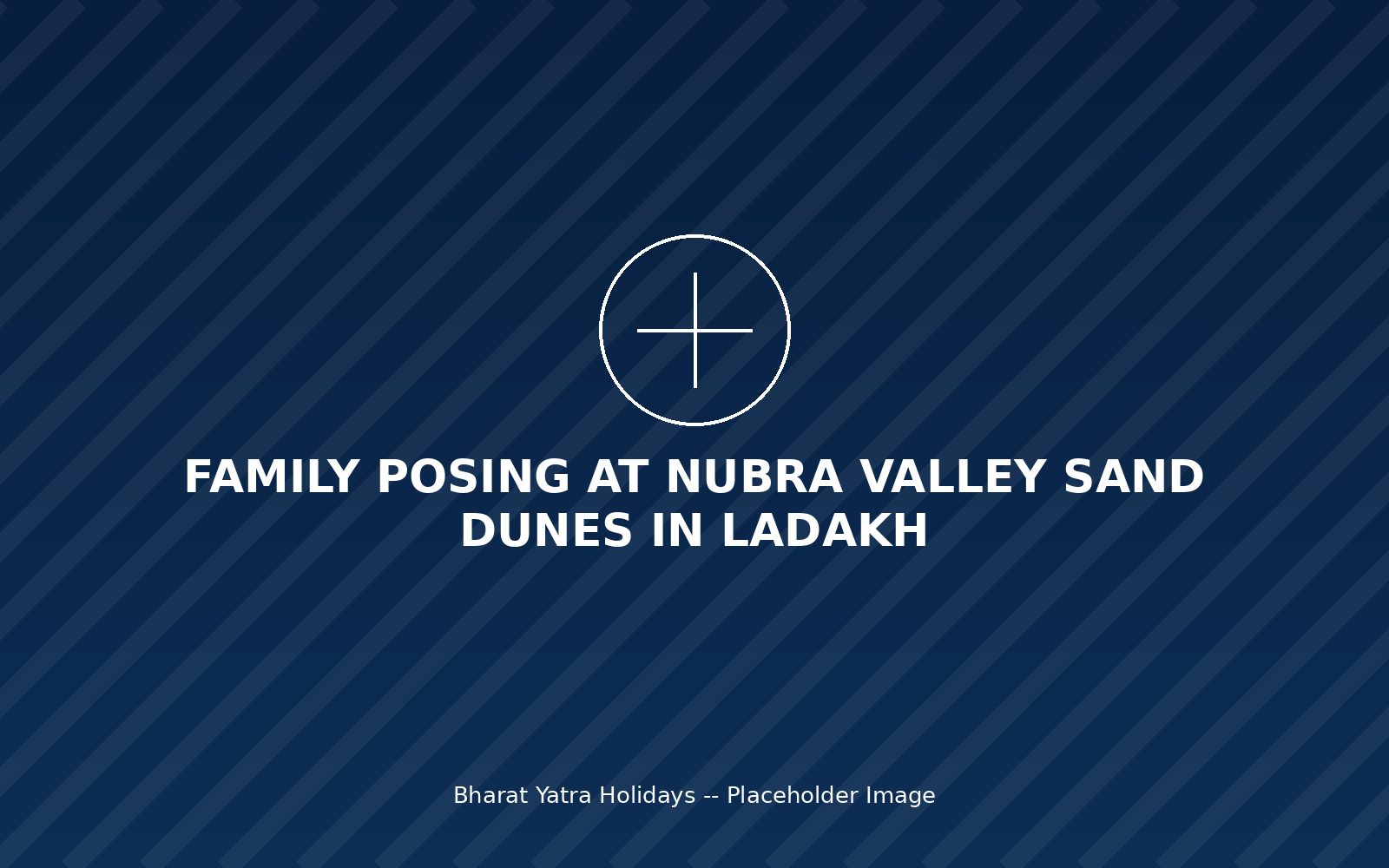 Family posing at Nubra Valley sand dunes in Ladakh